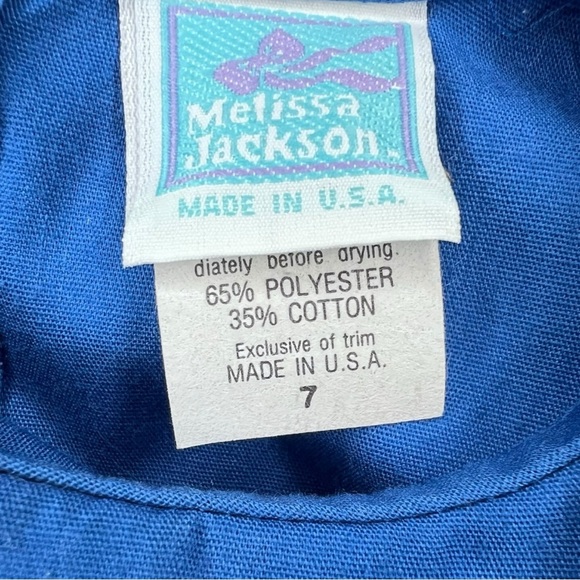 Vintage Nautical Blue Sailboat Matching Shorts Set Girls Size 7 Melissa Jackson - Picture 3 of 4